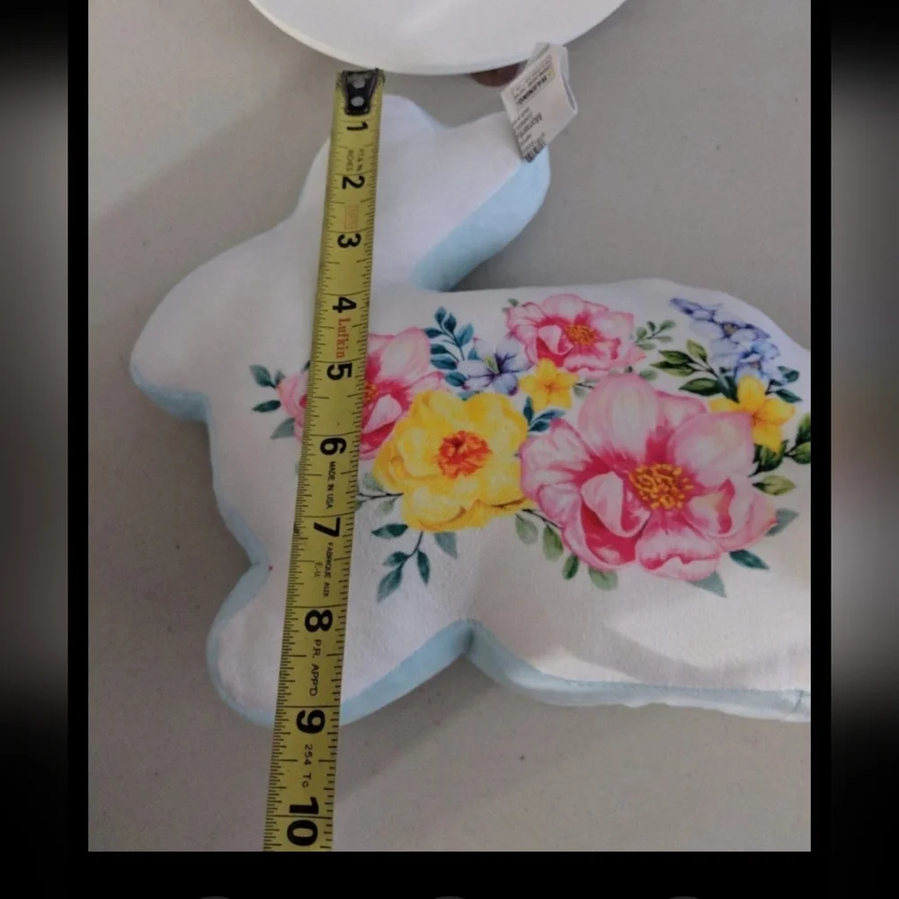 Easter Bunny Cottontail Decorative Pillows Floral Pastel Blue Pink Cottage Core